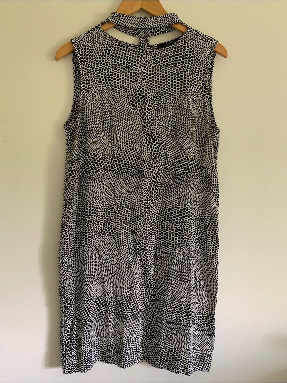 Tibi Black White Nelio Dot Animal Print Polka Dot Sleeveless Shift Mini Dress, 6